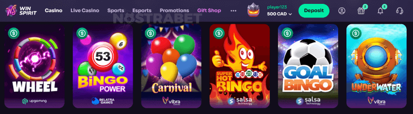 winspirit bingo games