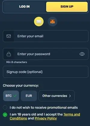 winz casino register