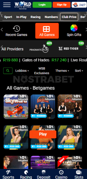 world sports betting bet games