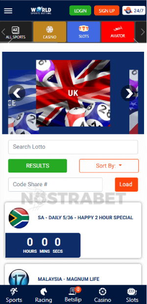 world sports betting lotteries