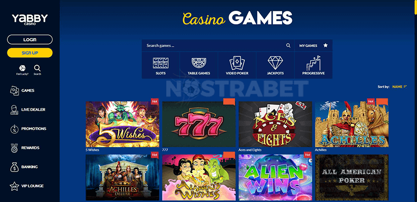Yabby Casino Games