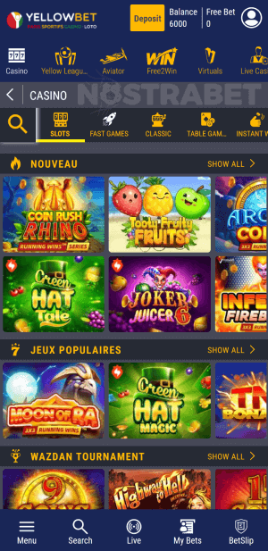 Yellowbet Guinea casino mobile