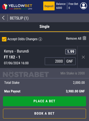 Yellowbet Guinea how to bet mobile
