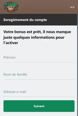 Yukon Gold inscription via mobile