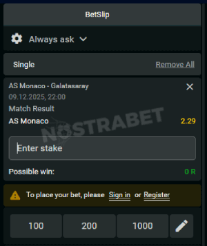 Zarbet mobile betslip