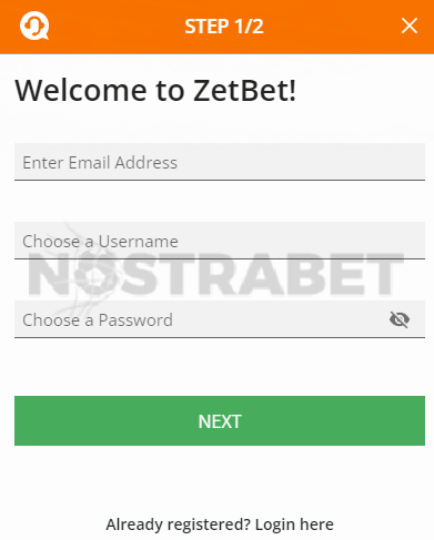ZetBet registration