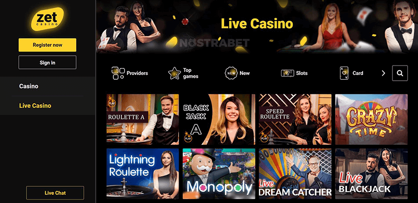 ZetCasino Live Games