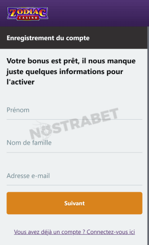 Zodiac casino enregistrement mobile