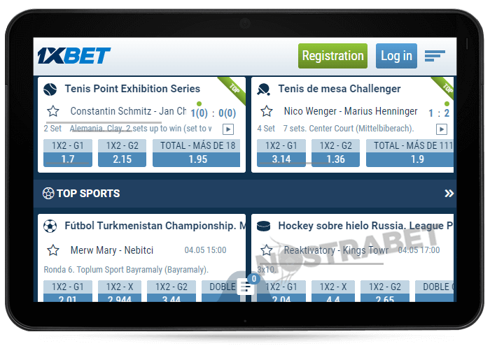 Sitio móvil 1xBet