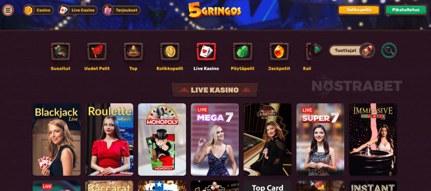 5 gringo-live-kasinoa