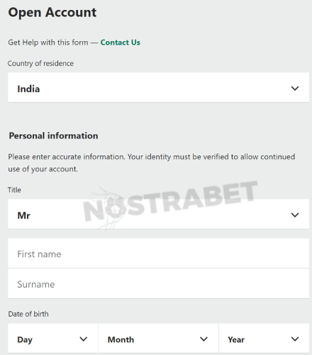 bet365 registration form India