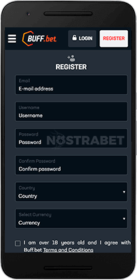 Buff.bet mobile registration for Android