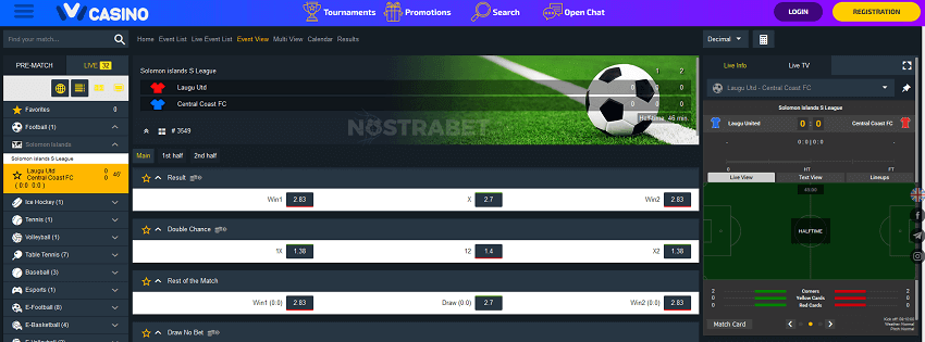IviCasino live sports bets