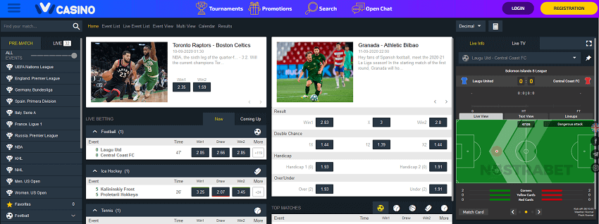 IviCasino sportsbook design
