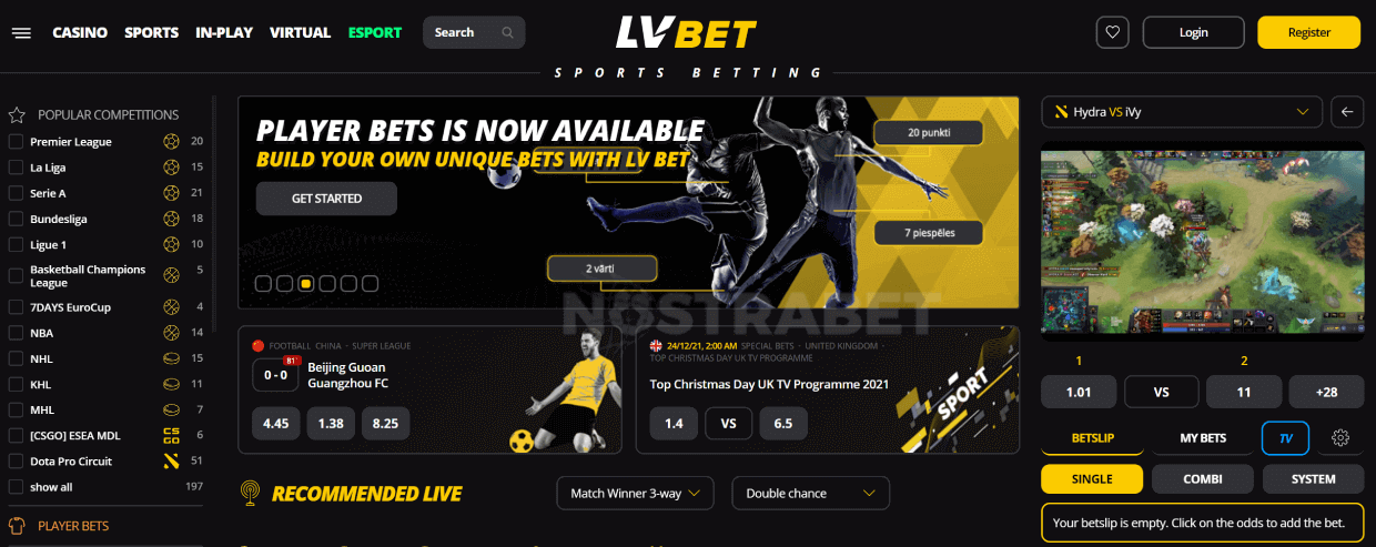 LVBET homepage Latvia