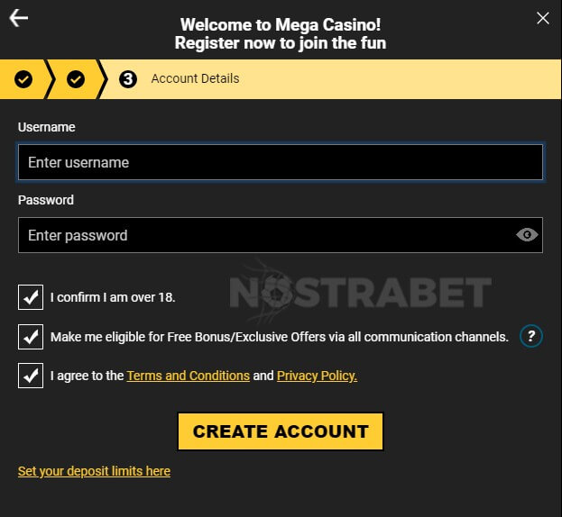 Account Registration Bonus Mega