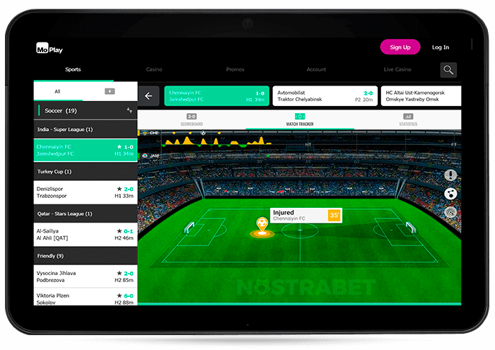 MoPlay mobile version for tablet