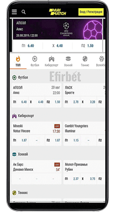 Parimatch мобільний беттінг