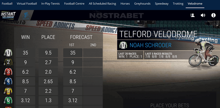 Sportingbet's virtual velodrome