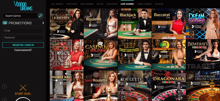 VooDoo Dreams Live Casino
