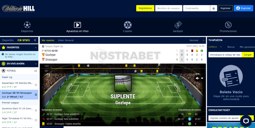 apuestas en vivo de william hill
